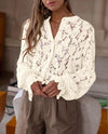Long Sleeve Lace Work Blouse
