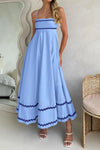 PRETTYGARDEN Spaghetti Strap Boho Maxi Dress