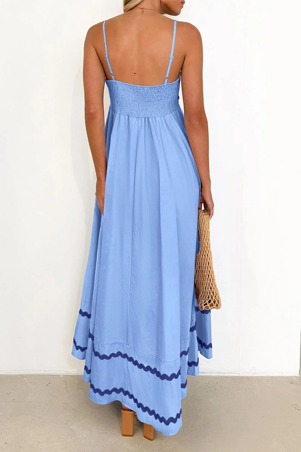 PRETTYGARDEN Spaghetti Strap Boho Maxi Dress
