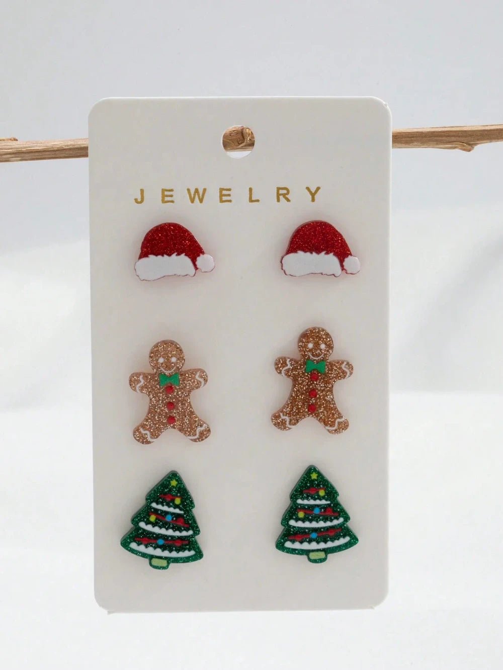 Festive Acrylic Christmas Stud Earrings