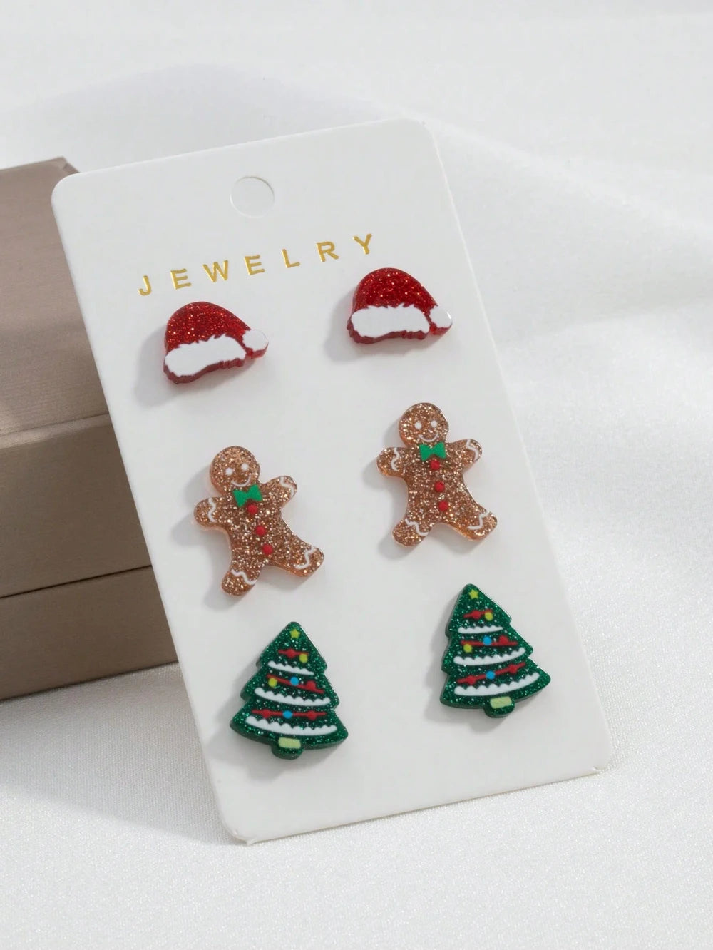 Festive Acrylic Christmas Stud Earrings