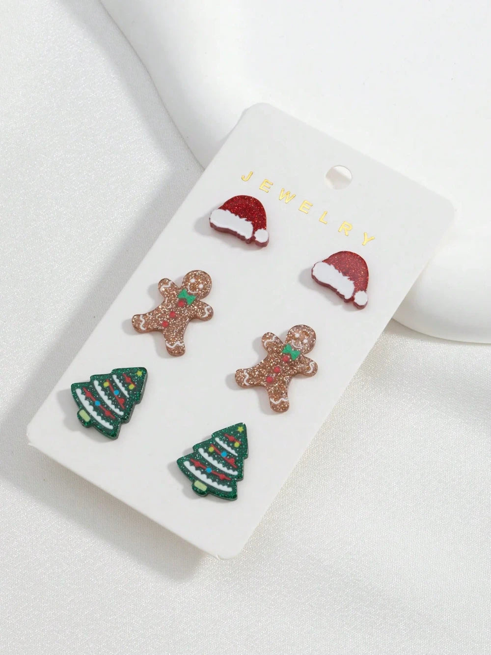 Festive Acrylic Christmas Stud Earrings