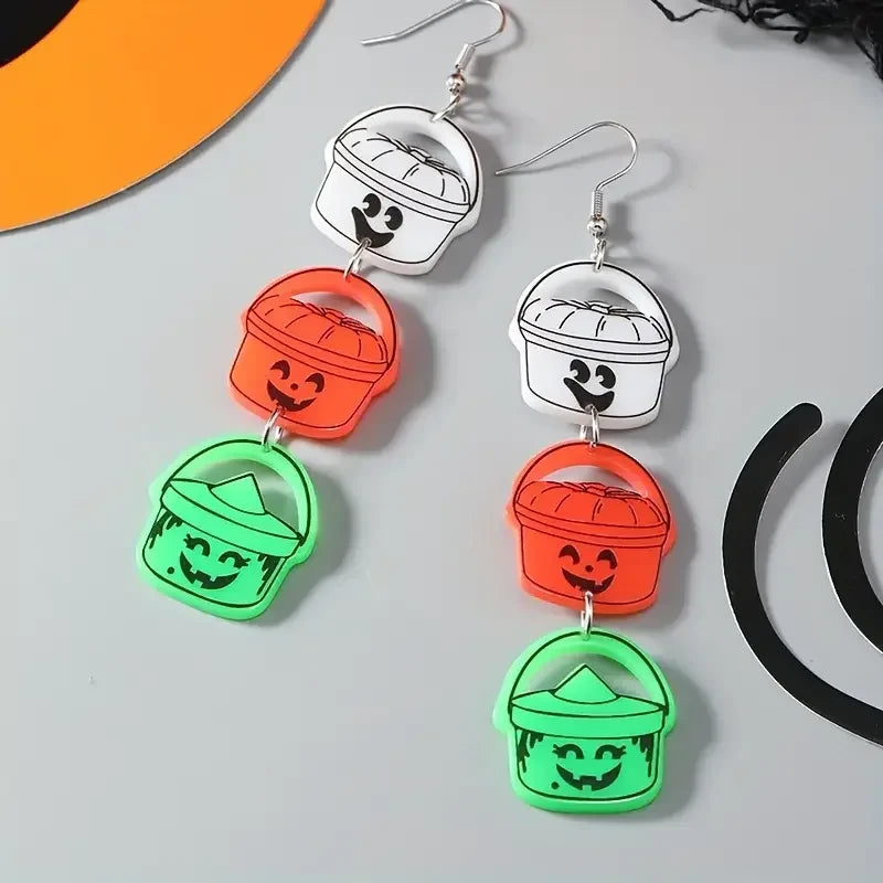 Ghost Face Dangle Earrings