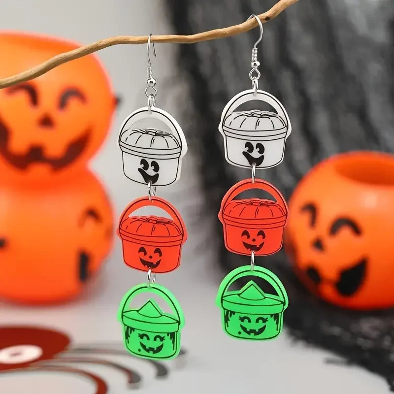 Ghost Face Dangle Earrings