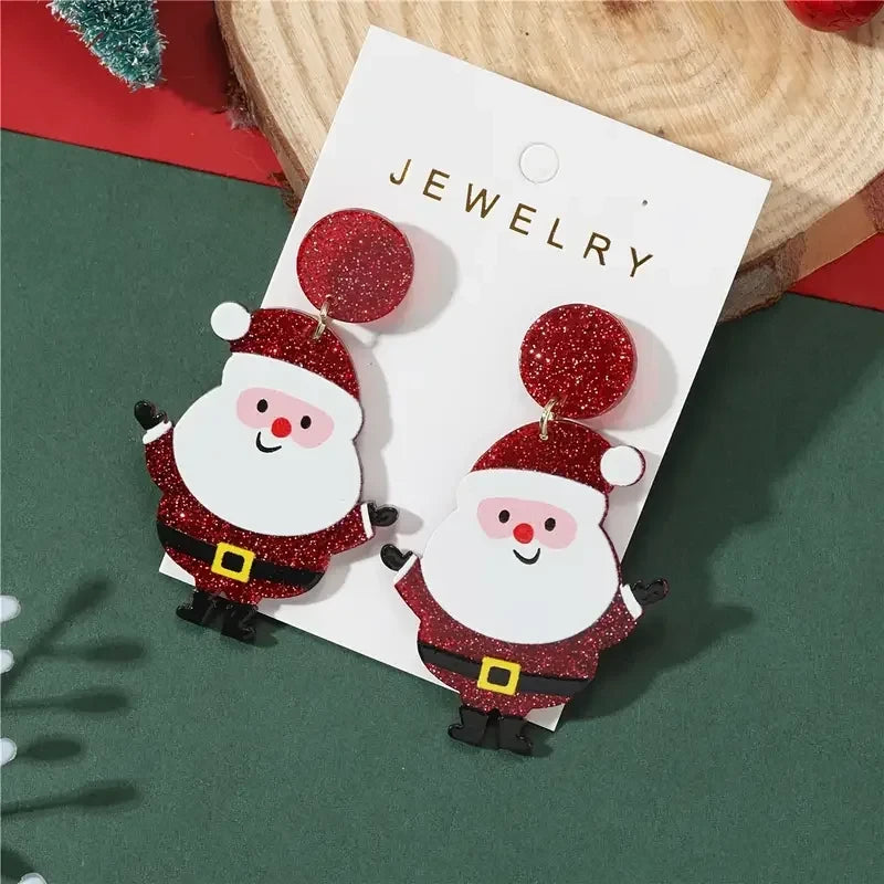 Chunky Santa Claus Dangle Earrings