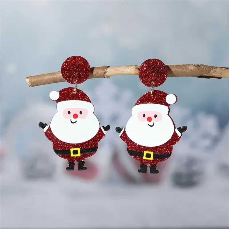Chunky Santa Claus Dangle Earrings