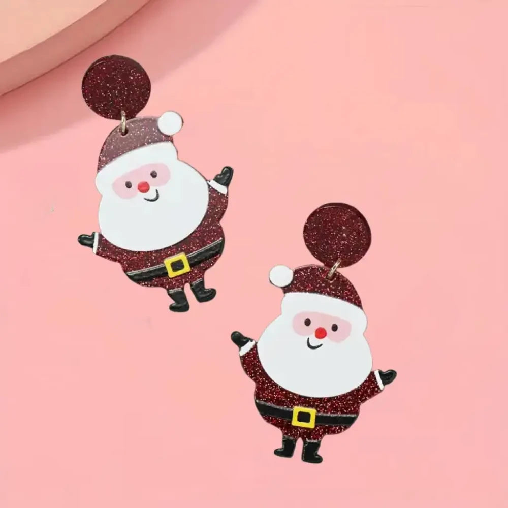 Chunky Santa Claus Dangle Earrings