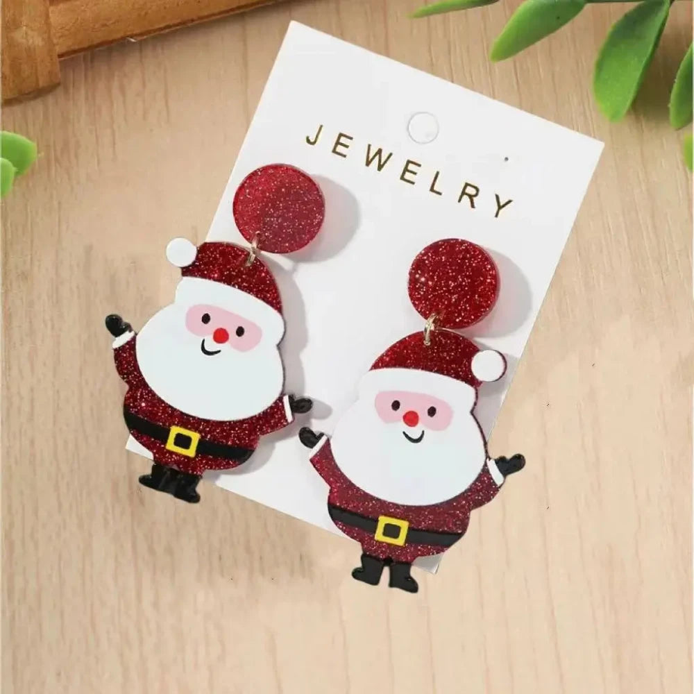 Chunky Santa Claus Dangle Earrings