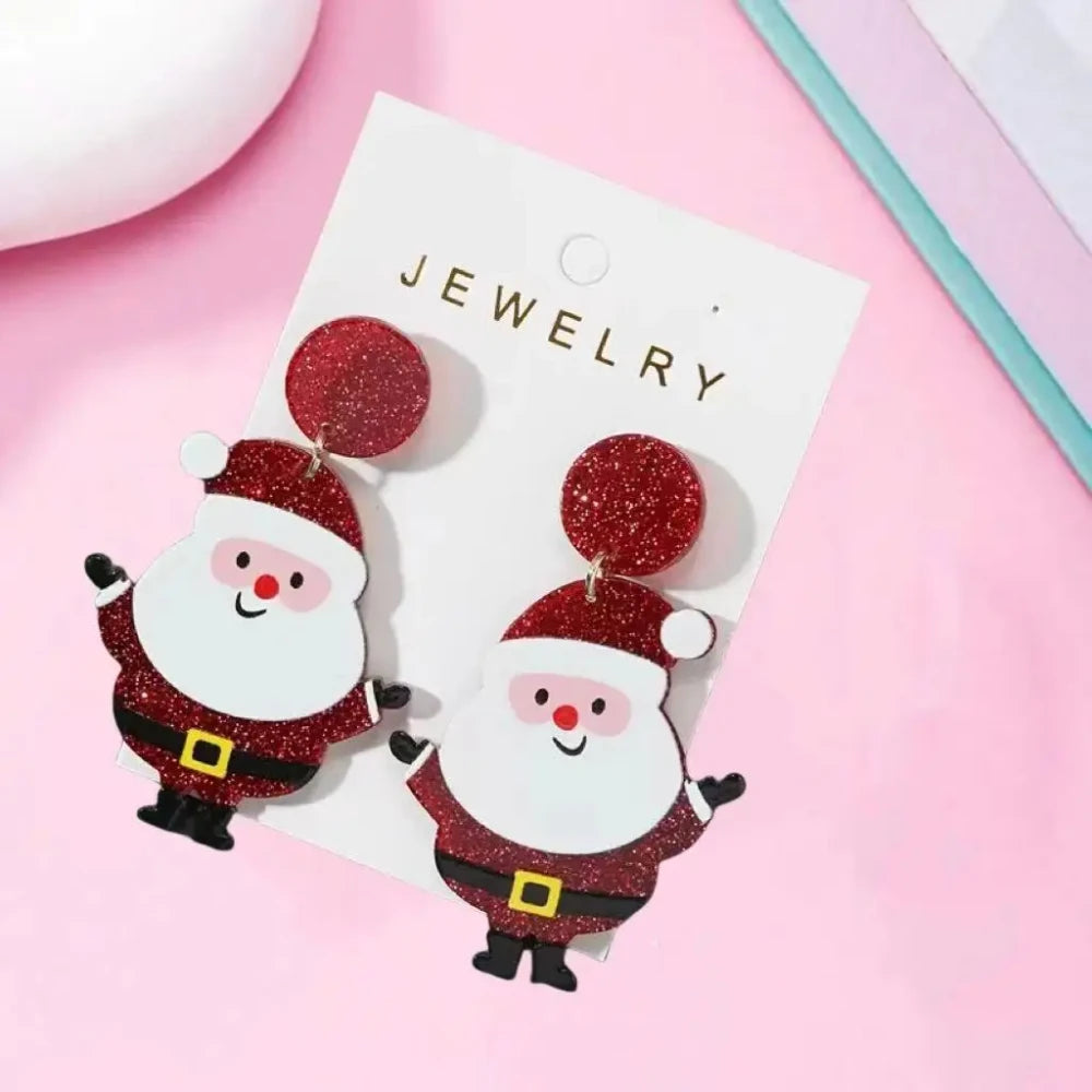 Chunky Santa Claus Dangle Earrings