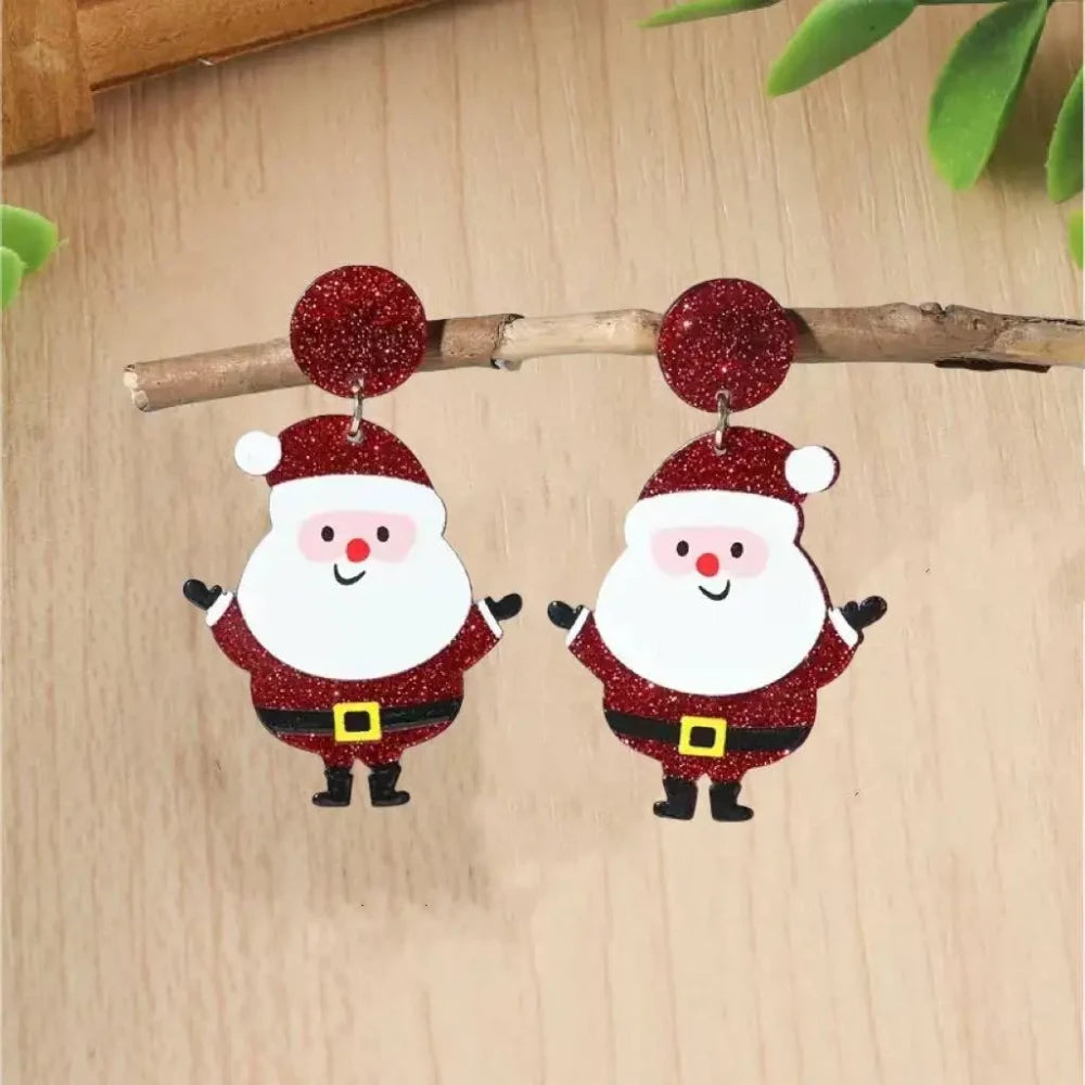 Chunky Santa Claus Dangle Earrings