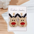 Sparkling Reindeer Drop Earrings