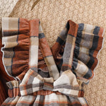 Baby Girl Plaid Overalls Outfit Set