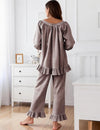 Womens Plaid Cotton Pajama Set