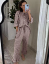 Womens Plaid Cotton Pajama Set