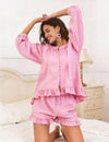 Gingham Cotton Ruffle Pajama Set