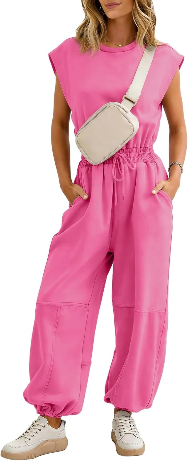 Casual Cotton Pocket Jumpsuit