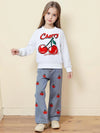 Renotemy Toddler Girl Sweatshirt Jeans Set