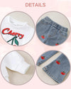 Renotemy Toddler Girl Sweatshirt Jeans Set