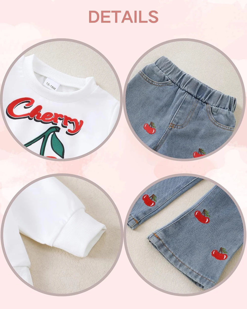 Renotemy Toddler Girl Sweatshirt Jeans Set