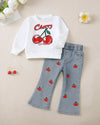 Renotemy Toddler Girl Sweatshirt Jeans Set