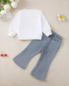 Renotemy Toddler Girl Sweatshirt Jeans Set
