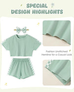 Checkered Cotton Toddler Girl Outfit Set