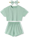 Checkered Cotton Toddler Girl Outfit Set