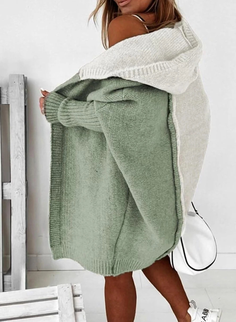 Hooded Knit Cardigan Sweater