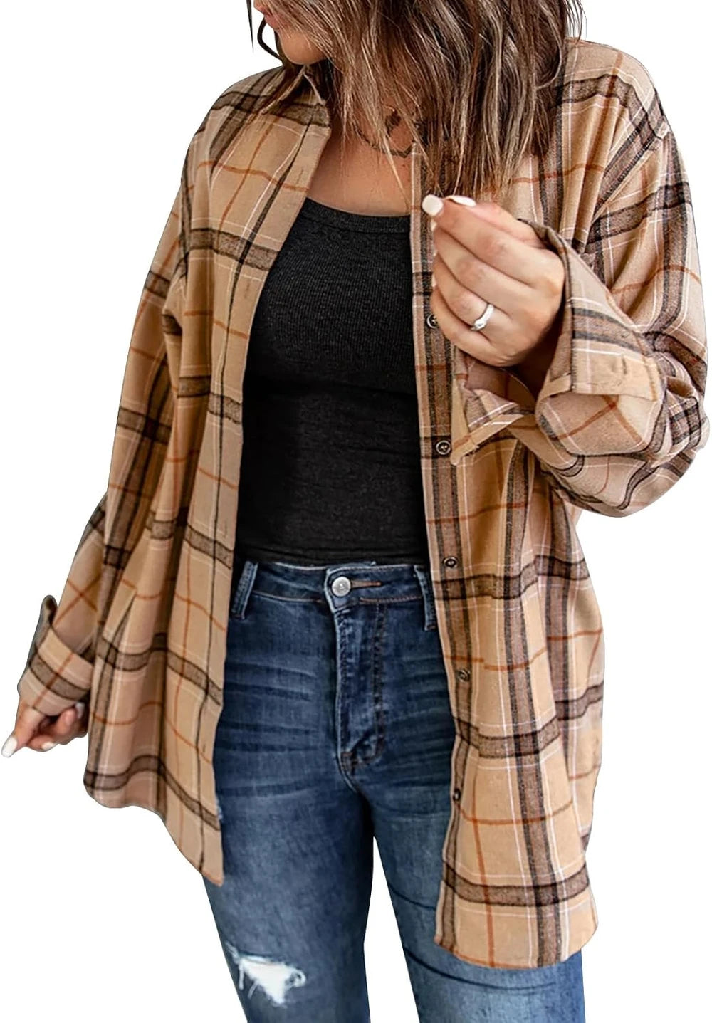 Oversized Plaid Flannel Shirt