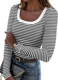 Rib Knit Scoop Neck Top
