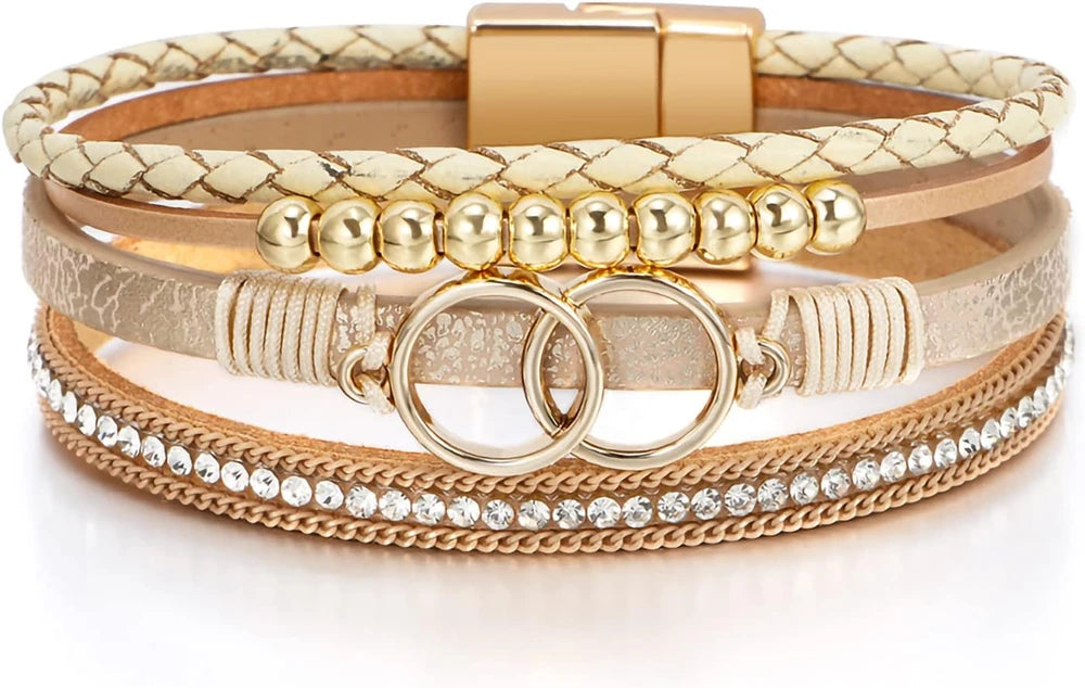 Boho Leather Wrap Bracelet