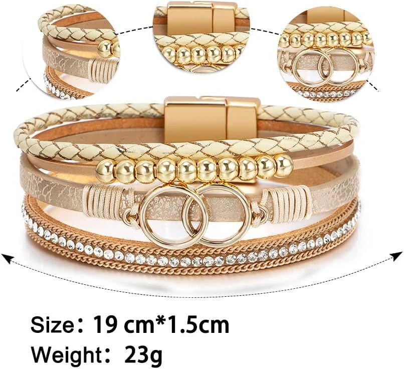 Boho Leather Wrap Bracelet