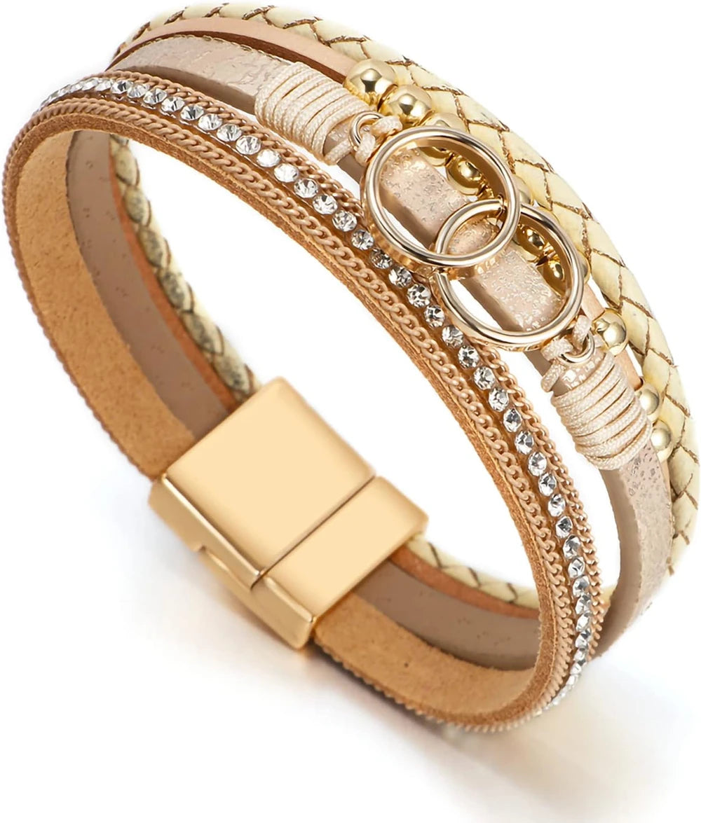 Boho Leather Wrap Bracelet
