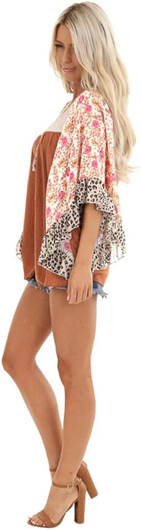 Casuress Floral Batwing Sleeve Top