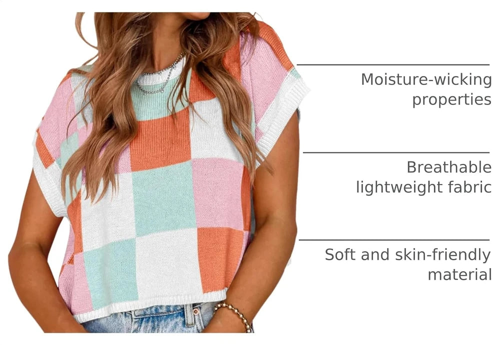 Color Block Knit Crop Top