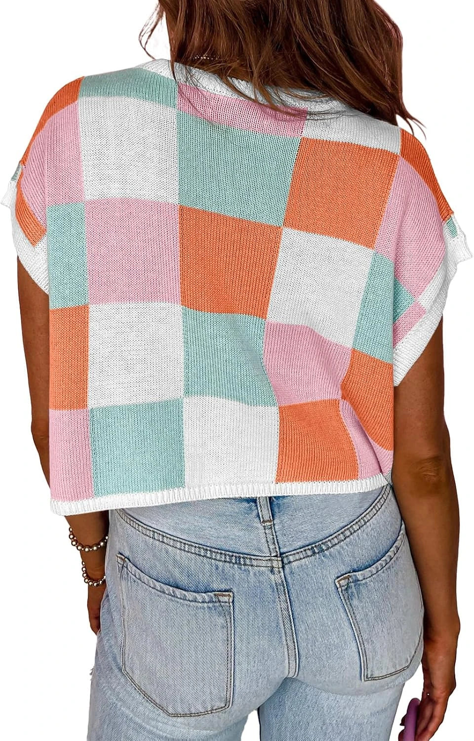 Color Block Knit Crop Top