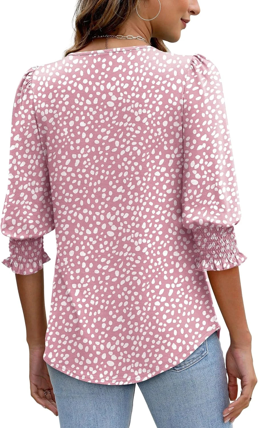 Xieerduo Smocked Cuff Blouse