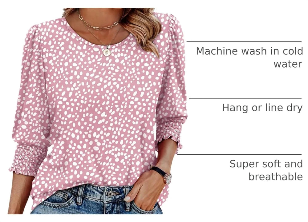Xieerduo Smocked Cuff Blouse