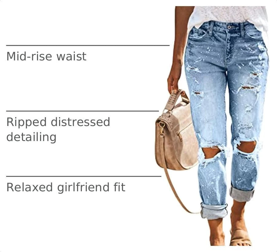 Kunmi Distressed Boyfriend Jeans