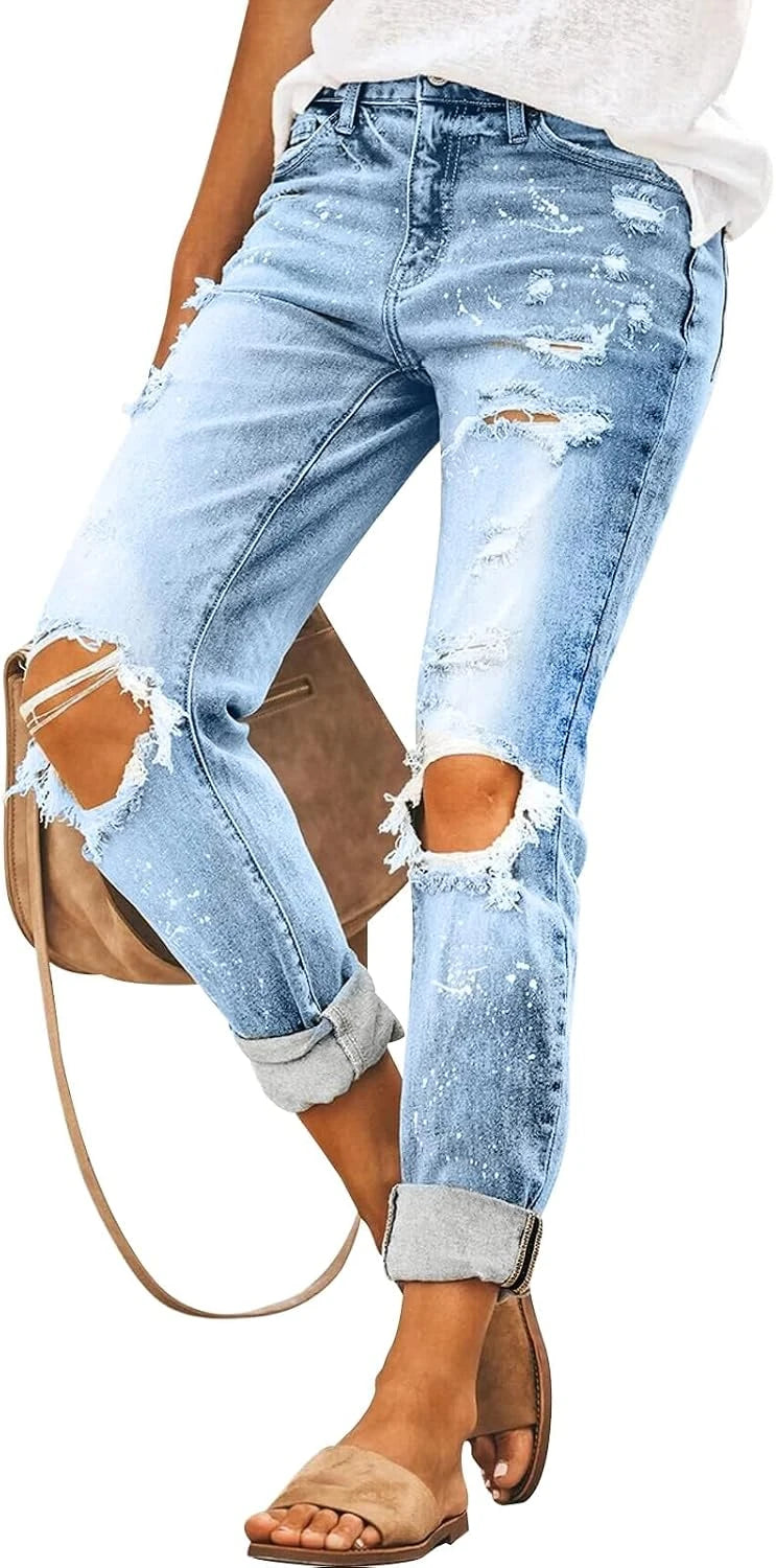 Kunmi Distressed Boyfriend Jeans