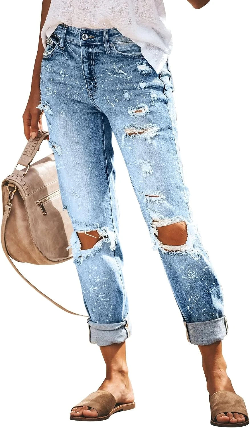 Kunmi Distressed Boyfriend Jeans