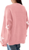 Bow Print Oversized Sweater
