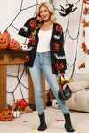 Halloween Pumpkin Bat Knit Cardigan