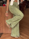 Ruffle Hem Wide Leg Jeans