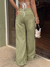 Ruffle Hem Wide Leg Jeans