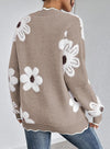 Fuzzy Knit V Neck Sweater