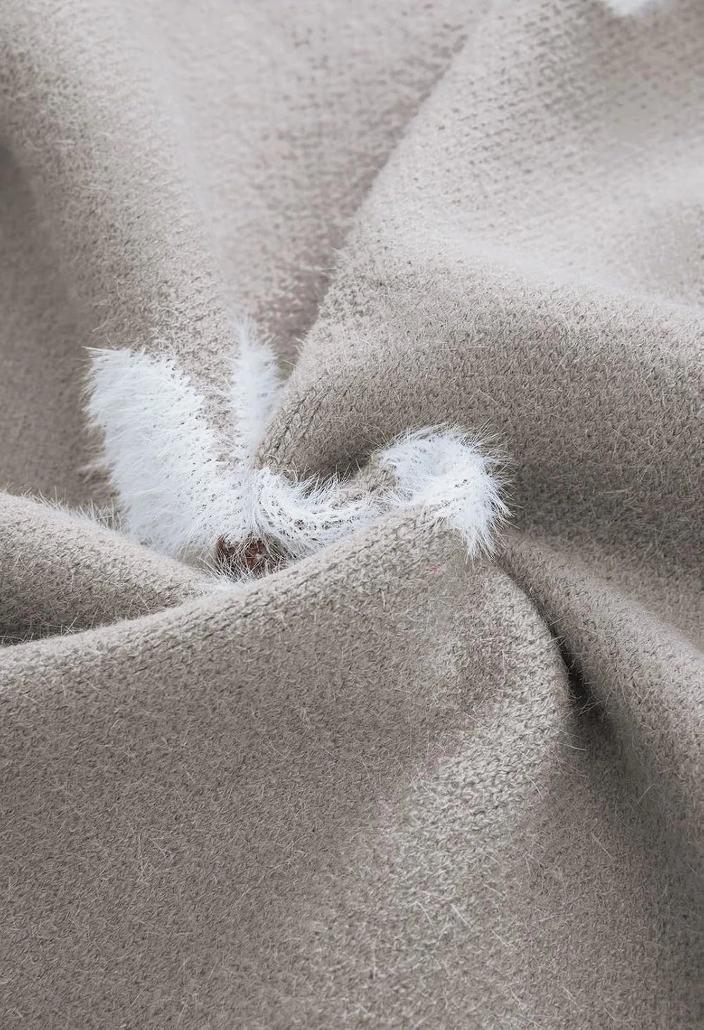 Fuzzy Knit V Neck Sweater