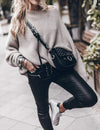 Oversized Mock Neck Knit Sweater