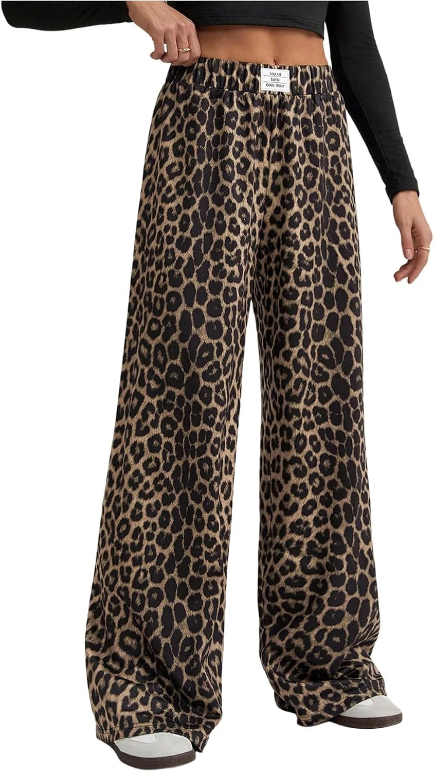 Leopard Wide Leg Trousers