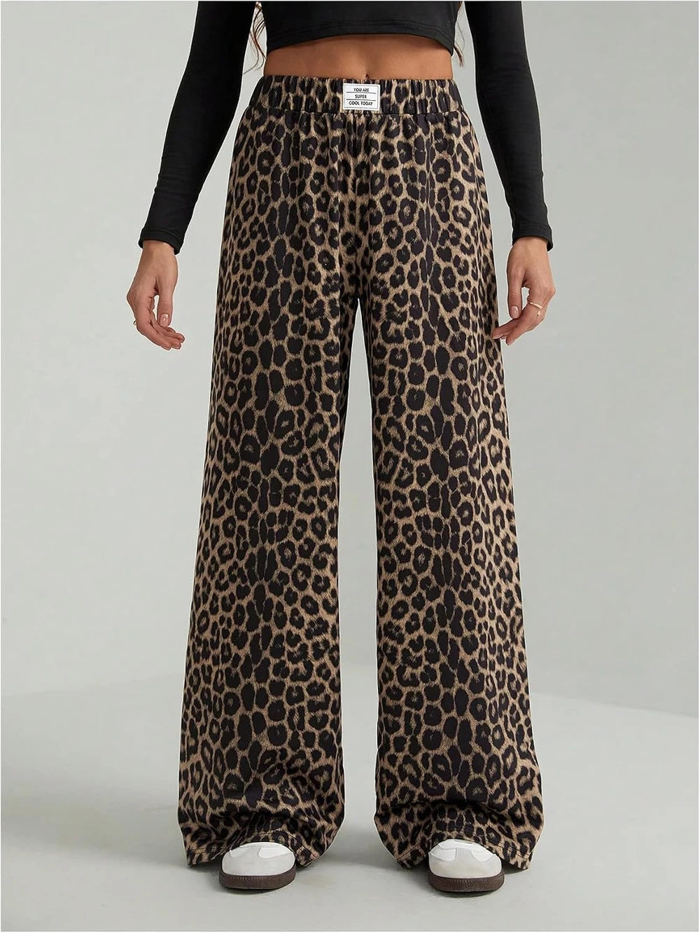 Leopard Wide Leg Trousers